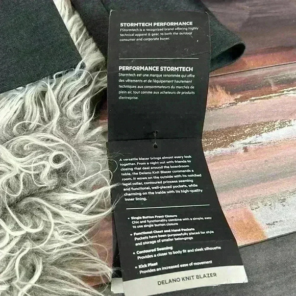 NWT Stormtech Delano Knit Graphite Heather One Button Blazer, M - Picture 9 of 16
